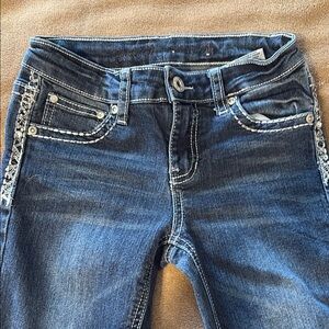 Revolution Blue Slim Fit Jeans with Rhinestone Embellishments